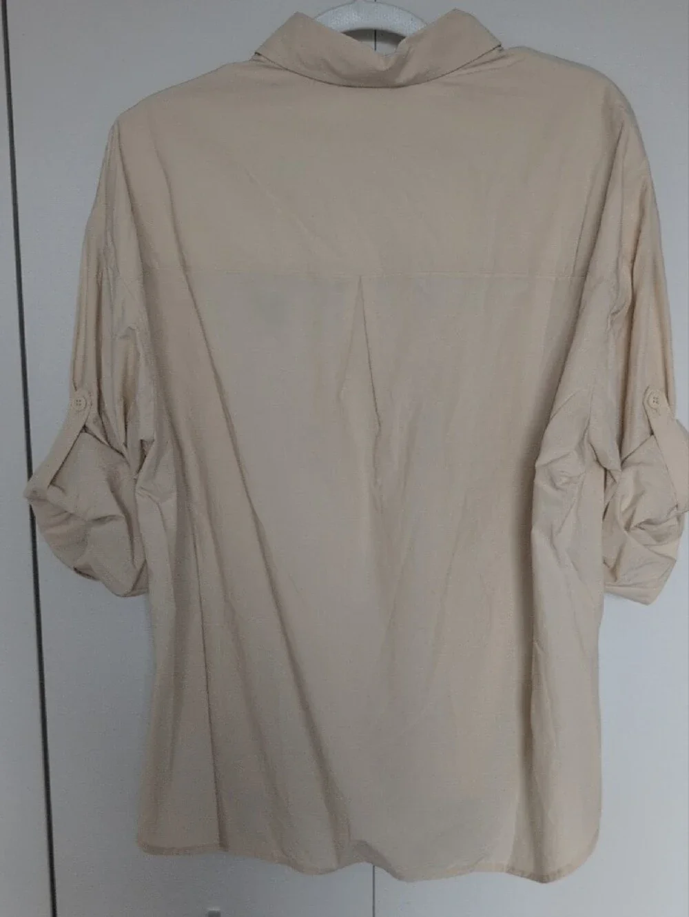 Beige Women's Long-Sleeve Button Shirt - Picture 7 of 16